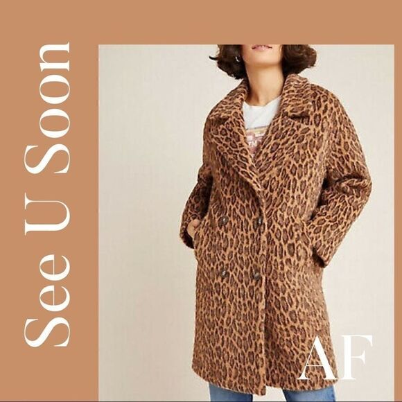 ANTHROPOLOGIE SEE U SOON LEOPARD PRINT FAUX FUR - Picture 3 of 11